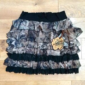 Twelve by Twelve tiered multilayered ruffle lace romantic urban diva L NWT